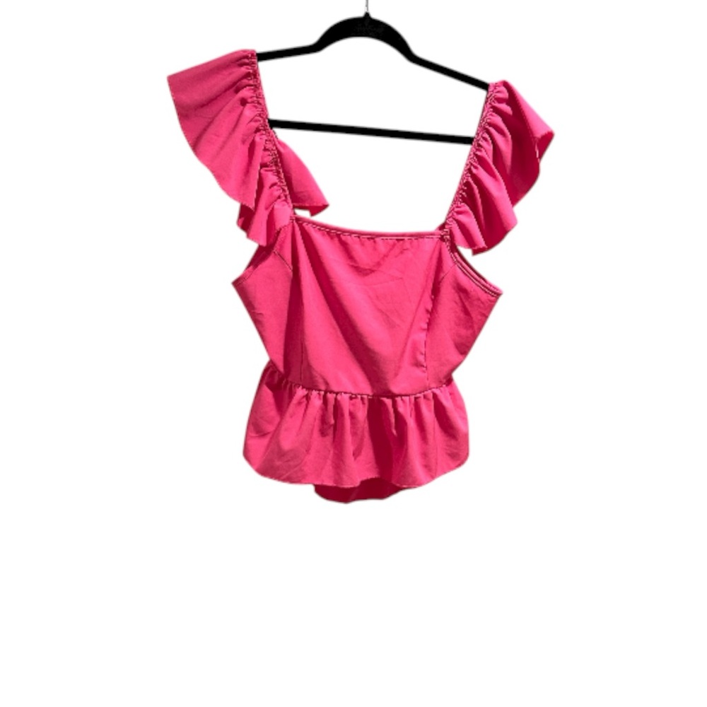 Pink Ruffled Women's Top